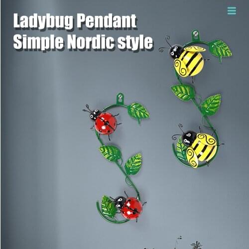 Garden Metal Bumble Bee Home Decoration Ladybird Ornament Outdoor Wallart 2021 Diy Hanging Pendant Wall Door Hanging Decor#g3