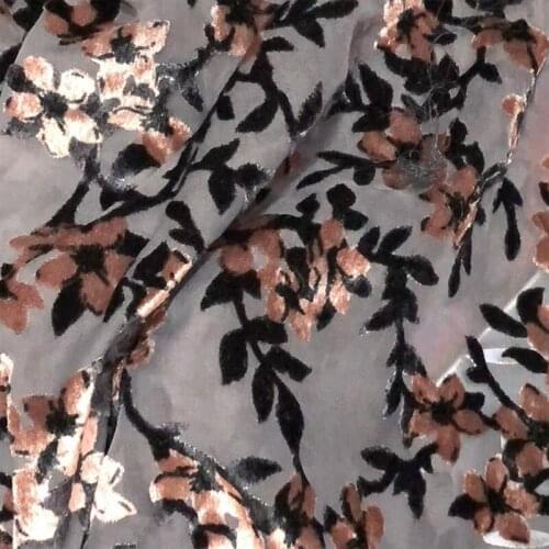 Silky lace velvet fabric for dress blouse fiber dresses fabrics minky embroidery laces fabrics 5yard/lot velvet fabric flowers