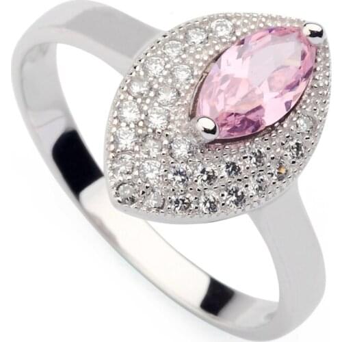 SHUNXUNZE Charms Wedding rings Jewelry for women dropshipping Rave reviews Pink Cubic Zirconia Rhodium Plated R3190 size 6 7 8 9