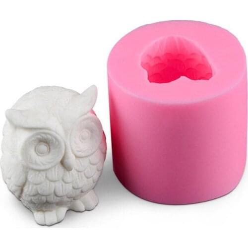 3D Owl Animal Silicone Soap Mold Resin Clay Candle Molds Fondant Cake Decorating Tools Chocolate Candy Pastry Baking Mold