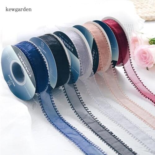 Kewgarden Ring Side Snow Organze Satin Ribbon 38mm 25mm 1" 1.5" Handmade Tape DIY Brooch Bow Accessories Packing Webbing 10 Yard