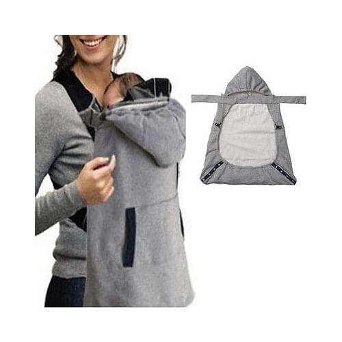 Warm Wrap Sling Baby Carrier Windproof Baby Backpack Blanket Carrier Cloak Grey