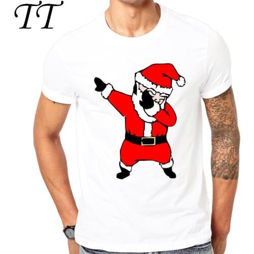 Funny Dabbing Santa Christmas Funny Design T-Shirt Summer Short Sleeve Tops New Arrival Casual Tee Shirts Plus Size