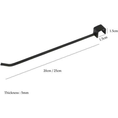 Shelf Mounting Buckle Hanger Black Baskets Shelf Hanger Hooks Storage Organizer Bar Tube Wall mounted Hanger Merchandise Display