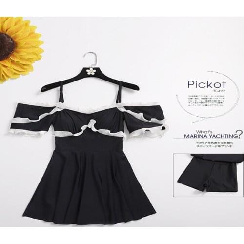 Women Black One Piece Swimwear Short Sleeve Swim Beach Dress Sexy Bathing Suit Beachwear Padded Womens Swimming Suits Swimdress