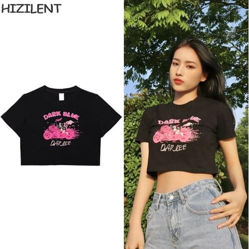 Cartoon kawaii goth printed tops Women Sexy cute tee shirt femme Casual Fitness Short shirt Summer short sleeves Women clothes