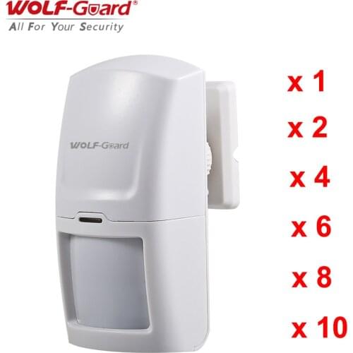 1/2/4/6/8/10Pcs Wolf-Guard Wireless PIR Motion Sensor Detector Wall Mounted Parts Fit for Home Security Alarm Burglar System