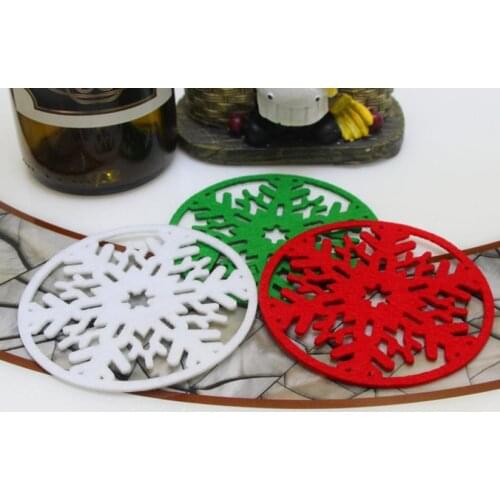 10pcs Christmas coaster Snowflake coaster Christmas snowflakes Holiday party supplies / Christmas decorations