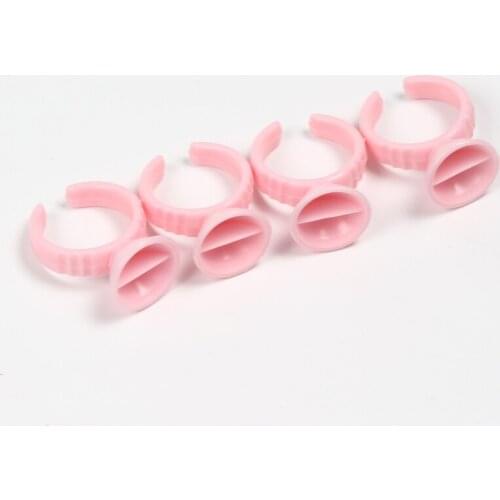 100pcs/bag Disposable Caps Microblading Pink Ring Tattoo Ink Cup For PMU Supplies Accessory Makeup Tattoo Tools
