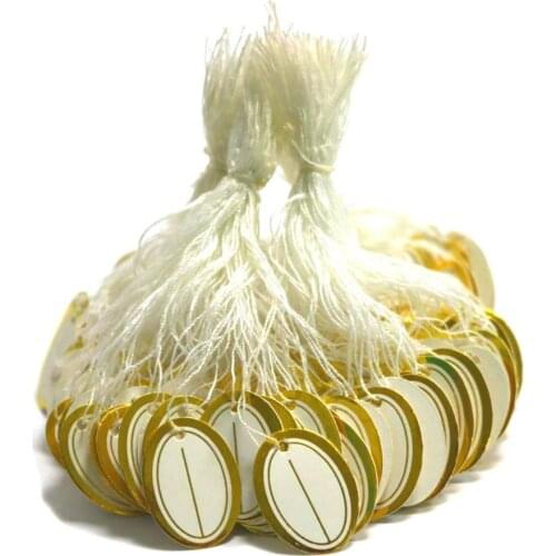 1000pcs Oval Label Tie String Price Display Tags 26x18mm