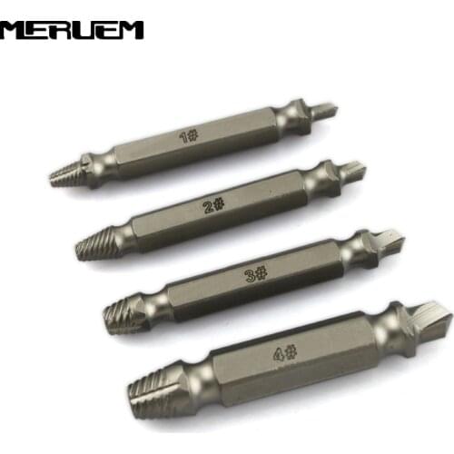 4pcs Screw Extractor Drill Bits Speed Out Easy out Bolt Stud Stripped Screw Remover Tool High Speed Steel S2 Alloy Bit