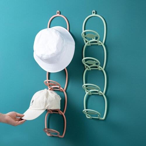 6PCS Multi-function Hat Hanger Behind The Door No Punching Multilayer Hook Rack Household Scarfs and Bags Storage Rack