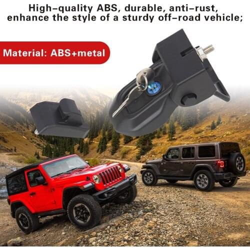 Locking Hood Catch Kit Bonnet Latch with Key Set Outdoor Anti-resistance Repairing Part for JEEP Wrangler JL 2018-2020