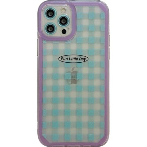 Purple Edge Blue Stripes Case for iPhone 12 Pro Max Back Phone Cover for 12 11 Pro Max X XS XR 8 7 Plus SE 2020