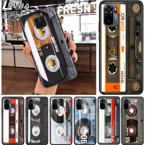 Vintage tape retro style for Xiaomi Redmi Note 10 10S 9 9T 9S 9Pro Max 8T 8Pro 8 7 6 5 Pro 5A 4X 4 Soft Black Phone Case