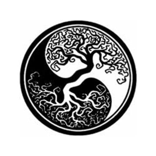Black/Sliver Tree Root Yin And Yang Vinyl Car Motorcycle Sticker Decal C168