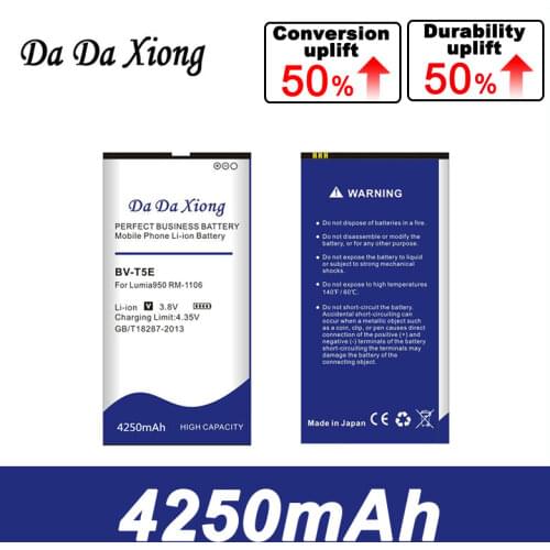 Da Da Xiong 4250mAh BV-T5E BVT5E Li-ion Phone Battery for Nokia Lumia 950 RM-1106 RM-1104 RM-110