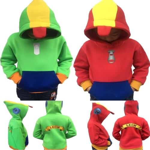 Leon Kids Hoodie Winter Clothes Pullover Hooded Sweatshirt Boys Hot Game Star Leon Cosplay Coat Clothes Fleece Tops