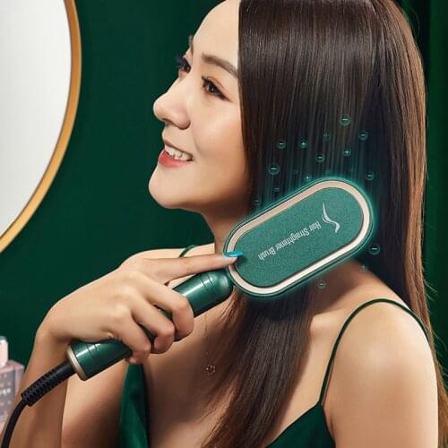 Electric Hair Straightener Comb PTC Heater Ceramic Ionic Hair Straightener Brush Nano ceramic glaze anion straight hair comb