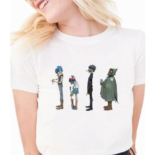 Music Band Gorillaz Summer 90s Classic Vintage Movie T Shirts Summer Casual Womens T-shirt Short Sleeve Female Tops Tees
