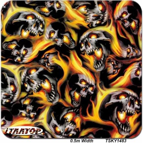 ITAATOP Wtp Film TSKY1483 0.5M * 2/10/20M Skull Dip Kit Film Hydro Dipping Film Rolls