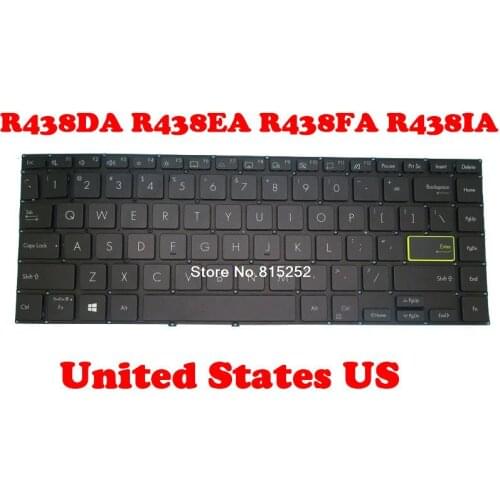 Laptop Keyboard For ASUS R438DA R438EA R438FA R438IA Without Frame Black United States US NO Backlit Film