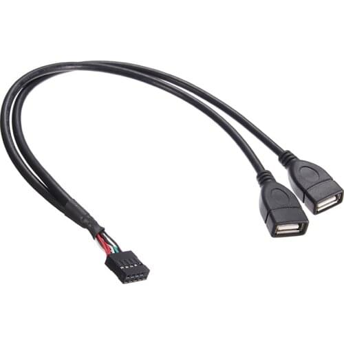 High Quality MotherBoard 9Pin Turns USB2.0 Two Extension Line Main board Female Header to Dual USB 2.0 Female Adapter Cable