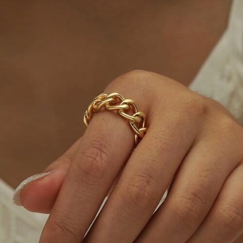 MANGOSKY Fashion Simple Chain Ring For Women And Men