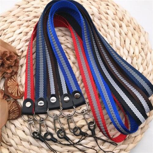 Fashion Simple Mobile Phone Straps Metal Clip Hanging Neck Rope lanyard for keys ID Card Pass Gym USB badge holder neck strap