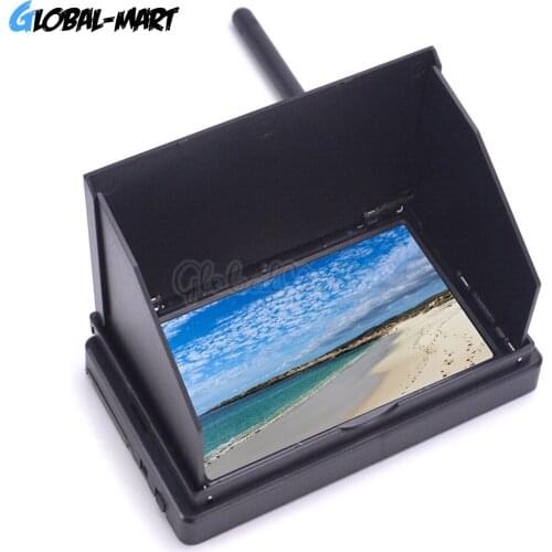 4.3 inch Monitor 4.3" 48CH LCD 480 x 272 Wireless Receiver Monitor built-in battery with Sun Hood LCD Hood Shade For FPV Drone
