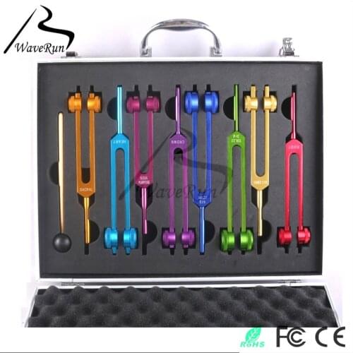 K0502 Color Chakra Tuning Fork Set Sea Chakra 194.18 Heart Chakra 136.1 Manipura 210.42 Hz 272.2hz 221.hz