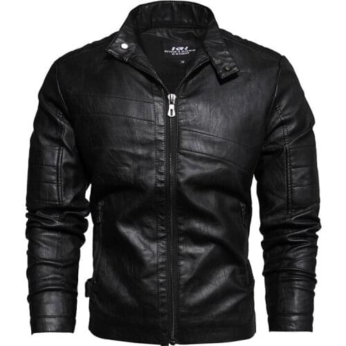 2021 brand European and American style autumn and winter new mens Retro Leather Jacket trend high quality Pu coat