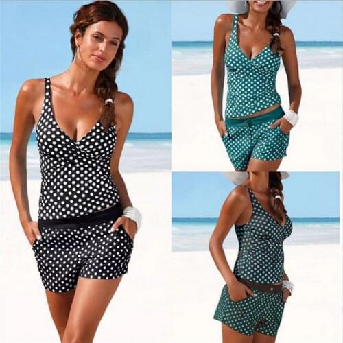 2021 new wave point multicolor conservative European and American style split Beach Bikini Swimsuit women