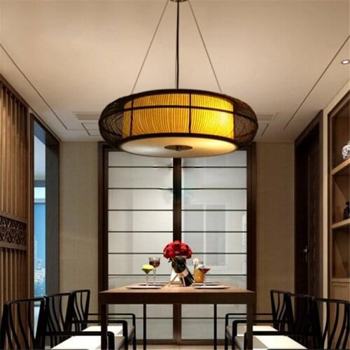 New Chinese living room bedroom pendant lights Japanese style tea room Zen creative bamboo art light restaurant lights ZS69