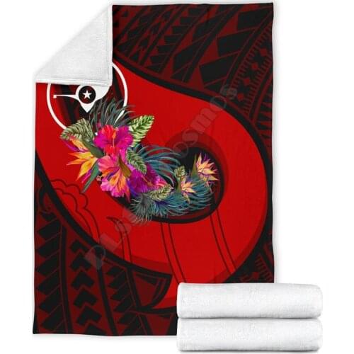 Yap Premium Blanket Polynesian Hook And Hibiscus Red fleece blanket Printed Blanket Adults/kids Fleece Blanket Sherpa Blanket