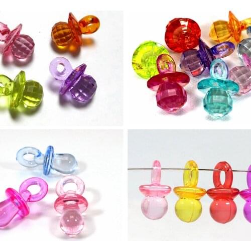 Craft DIY Mixed Color Transparent Acrylic Baby Nipple Pendants Charms Craft DIY