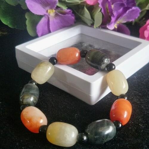 Natural Xinjiang Jin si yu Colour Jade Bracelet Jewelry Lucky Exorcise evil spirits Auspicious Amulet Jade Bracelet Fine Jewelry