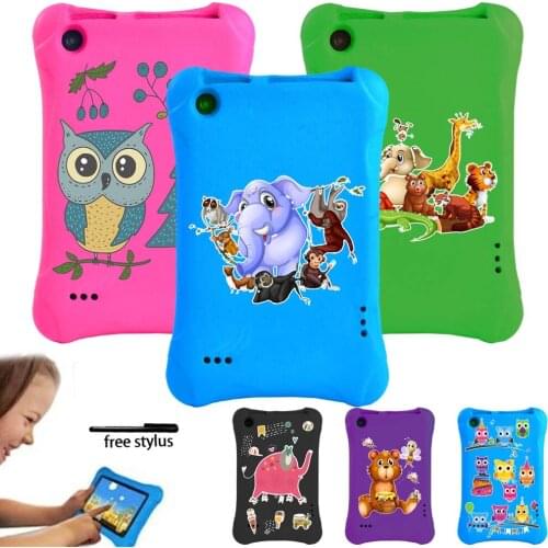 Anti-fall Anti-slip Tablet Case for Amazon Fire 7 （5/7/9th Gen） 7 Inch - Kids EVA Soft Shell Tablet Case with Cartoon Pattern