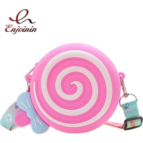 Jelly PVC Lollipop Shape Mini Shoulder Bag for Young Girls Fashionable Casual Ladies Clutch Women Purses and Handbags Summer