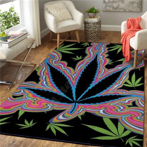 Psychedelic Weeds 3D All over Print Carpet Mat for Living Room Doormat Flannel Print Bedroom Non-slip Floor Rug 03
