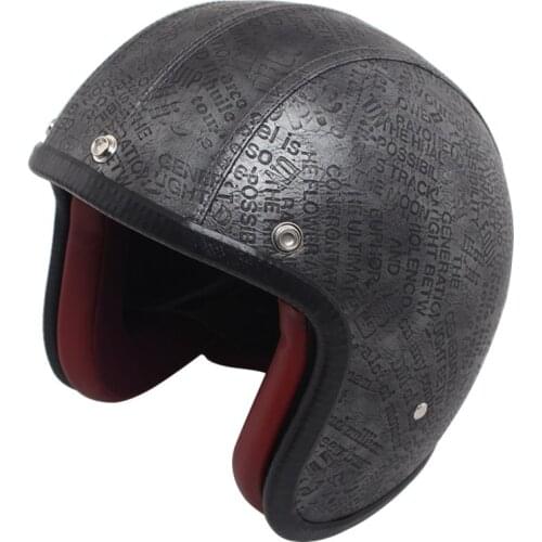 Half Face Retro Motorcycle Safety Helmet Vintage Titanium Biker Rider Helmet For Chopper Scooter Cruiser Motocross Racing Riding