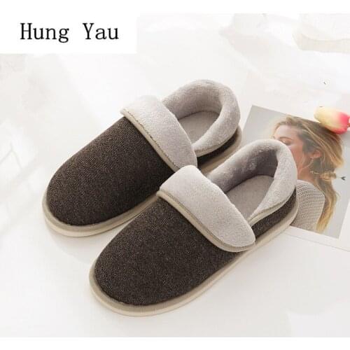 Men Slippers Flips Flops 2018 Winter Warm Shoes Man Fashion Solid Platform Female Slides Non-slip Flat Indoor Comfortable