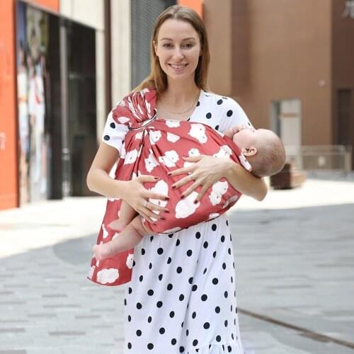 100% Cotton Fabric Breathable Baby Ring Sling Carrier Soft Baby Wrap For Newborns Best Shower Gift For Girls & Boys