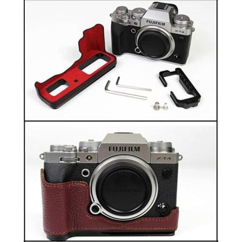 Camera Bag Leather Half Body Set Cover For Fujifilm FUJI X-T4 XT4 Bottom Case With Battery Opening