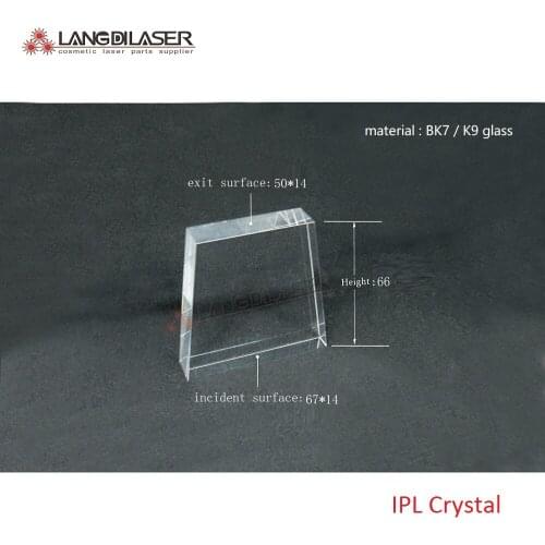 Light guide crystal : 67*14+50*14 , height : 66mm , IPL windows , IPL light guides , ipl optical crystal