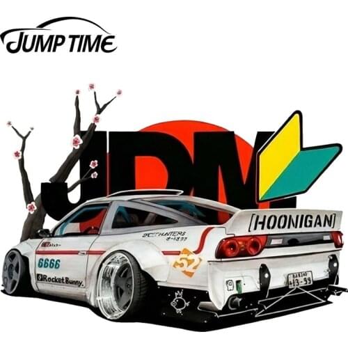 JumpTime 13cm x 9.3cm For JDM Japan Racing Car Vinyl Sticker Car Bumper Decal Waterproof Accessories Funny Car Stickers