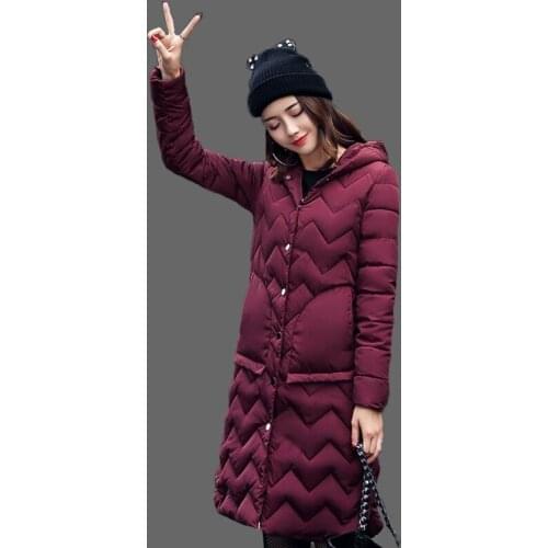Winter Jacket Women Coat 2018 New Cotton Collection Warm Long Parkas Fashion Hooded Solid Color Female Office Outerwear PJ236