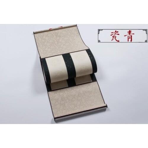 01 Scroll framed scroll antithetical couplet calligraphy works blank medium seven Wu Yan Anhui Xuan