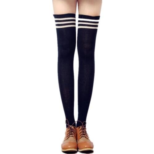 100% Cotton Long Socks Women Fashion Sexy Womens Sock Girls Thigh High Socks 2020 Campus Party Female Stockings Warm Knee Socks