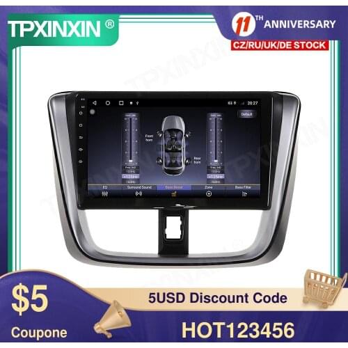 128G Android 10 For Toyota Vios Yaris 2014-2017 Car Multimedia Player GPS Navigation Headunit Radio Audio Stereo Tape Recorder